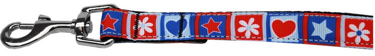 Stars and Hearts Nylon Pet Leash 5/8in by 4ft